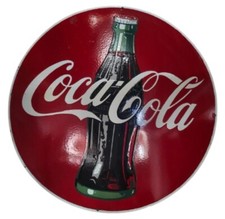 Placa de esmalte vintage de porcelana 30 polegadas publicidade Coca Cola, usado comprar usado  Enviando para Brazil