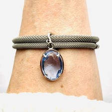 Berloque de malha Morellato Itália bracelete de punho azul cristal glamour princesa joia 7"" comprar usado  Enviando para Brazil