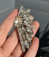 Clipe de pele de strass vintage Eisenberg original ramo de penas comprar usado  Enviando para Brazil