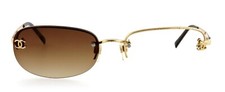 Óculos de sol CHANEL Y2K CH 4099 125/13 55mm ouro meio aro Cocomark Itália *lente* comprar usado  Enviando para Brazil