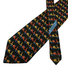Gravata clássica masculina Ermenegildo Zegna seda preta motocicleta geométrica Itália comprar usado  Enviando para Brazil