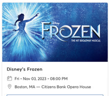 Frozen musical tickets for sale  Lynnfield