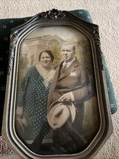 Moldura antiga de vidro bolha/com casal casado comprar usado  Enviando para Brazil