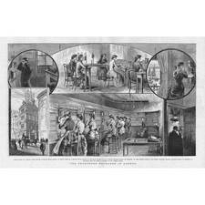 The Telephone Exchange in London - Impressão antiga 1883 comprar usado  Enviando para Brazil