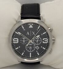 Relógio masculino A|X Armani Exchange pulseira de couro preto tom prata AX1371 K5 comprar usado  Enviando para Brazil