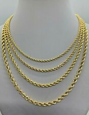 Colar de corrente de corda de ouro 10K corte a lazer masculino feminino 2,2 mm - 4 mm 16" a 30", usado comprar usado  Enviando para Brazil