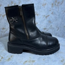 Sapatos masculinos XElement tamanho 8 couro preto com zíper biqueira botas de motociclista comprar usado Sapatos masculinos XElement tamanho 8 couro preto com zíper biqueira botas de motociclista comprar usado  Enviando para Brazil