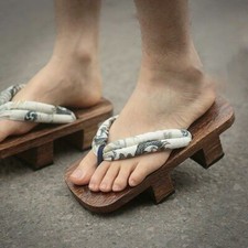Chanclas de madera tradicionales japonesas para hombres Zuecos abatibles de tacón alto GETA Juegos con disfraces segunda mano  Embacar hacia Mexico