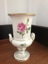 Vaso antigo de urna de porcelana pintado à mão Meissen rosas rosa e detalhes dourados comprar usado  Enviando para Brazil