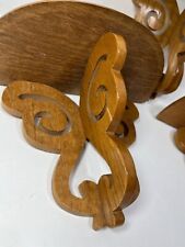 Prateleiras de parede de madeira de carvalho vintage scrollwork vitoriana semi círculo prateleira de parede - 2 esquerda comprar usado  Enviando para Brazil