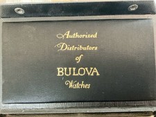 Couro preto antigo? Vitrine para relógio de pulso Bulova comprar usado  Enviando para Brazil