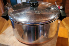 Antigo Pré 1968 Revere Ware 6 Qt Panela de Estoque Forno Holandês Fundo Revestido de Cobre SS com Tampa comprar usado  Enviando para Brazil