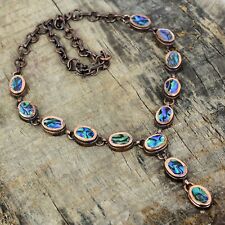 Venda de namorados colar eletroformado corrente concha de cobre oval natural abalone comprar usado  Enviando para Brazil
