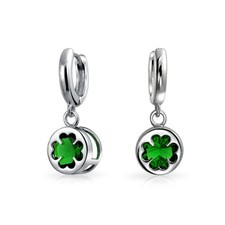 Brincos pendurados Luck of the Irish Shamrock verde CZ trevo prata alavanca traseira comprar usado  Enviando para Brazil