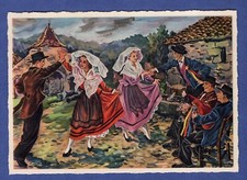 Cpa postcard walking d'occasion  Expédié en Belgium
