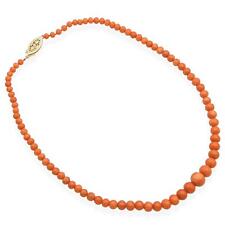 Colar de contas vintage de coral vermelho graduado com fecho folheado a ouro comprar usado  Enviando para Brazil