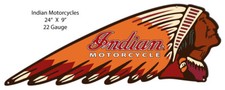 Placa de metal estilo vintage motocicleta indiana cabeça de índio 24x9 comprar usado  Enviando para Brazil