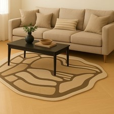 Tapete de área bege abstrato moderno para sala de estar – carro padrão geométrico irregular comprar usado Tapete de área bege abstrato moderno para sala de estar – carro padrão geométrico irregular comprar usado  Enviando para Brazil