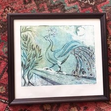 Framed peacock print for sale  LEICESTER