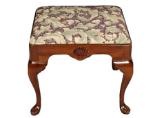 Usado, Banqueta de mogno Queen Anne banquinho tecido floral comprar usado  Enviando para Brazil