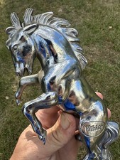 Vintage Mustang BRANCO Caminhão Capô de Cavalo Ornamento Emblema Cromado Vara de Rato Carro de Corrida comprar usado  Enviando para Brazil