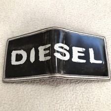Bolsa de moedas Diesel masculina design VHTF carteira dobrável preta logotipo grande luxo compacta comprar usado  Enviando para Brazil