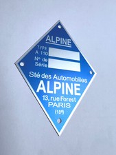 Plaque constructeur alpine d'occasion  Vitré