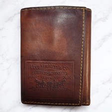 Vintage Levis Strauss Carteira de Couro Fino Logotipo Patch Em Relevo Feito nos EUA, usado comprar usado  Enviando para Brazil