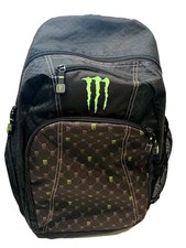 Mochila promocional para laptop Monster Energy Drink preta verde cinza bolsa de mão - comprar usado  Enviando para Brazil