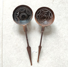 Filtro de ferro antigo artesanal para fritura decoração rústica fazenda boho 2 peças IR116 comprar usado  Enviando para Brazil