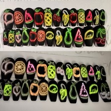 Salada de frutas Vegas pronta para enviar unhas press-on formato caixão, usado comprar usado Salada de frutas Vegas pronta para enviar unhas press-on formato caixão, usado comprar usado  Enviando para Brazil