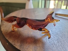 Estatueta vintage de raposa de vidro com ganso feita à mão laranja com arte de vidro de pato comprar usado  Enviando para Brazil