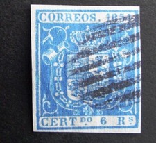 Me27 Spain used ed 27 Escudo 6 reales, azul 😱 1854, bonito y raro, ver apx 550€ comprar usado  Enviando para Brazil