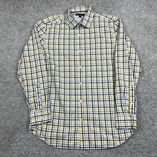 Camisa masculina Banana Republic grande amarela xadrez sem ferro slim fit botão para cima comprar usado  Enviando para Brazil