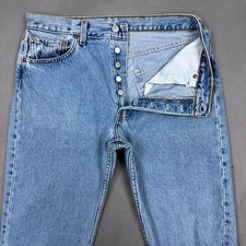 Usado, Calça jeans masculina vintage Levis 501 34x30 azul feita nos EUA anos 90 desbotada lavagem leve comprar usado  Enviando para Brazil
