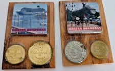 Ímã refrig Honduras lembrança 2 vintage com foto e moedas~cruzeiro de carnaval~souviner comprar usado  Enviando para Brazil