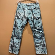 Jeans masculino Levis 514 impresso em tela original 32W 30L fino reto desgastado comprar usado  Enviando para Brazil