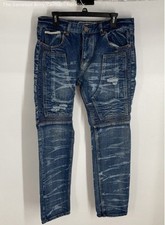 Jeans reto Demolition 975 masculino azul algodão bolsos jeans lavagem média tamanho 36 comprar usado  Enviando para Brazil