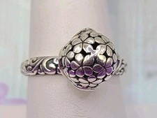 Anel vintage de prata esterlina 925 estilo Bali design floral tamanho 8  comprar usado  Enviando para Brazil