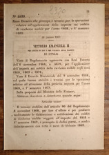 1869 regio decreto usato  Italia