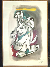 SERIGRAFIA INDIANA ASSINADA POR M F HUSSAIN SUJEITO GAJGAMINI ATRIZ MADHURI DIXIT comprar usado  Enviando para Brazil