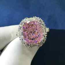 Usado, Anel de casamento 5,90 quilates corte almofada diamante safira rosa natural ouro branco 14K 7 comprar usado  Enviando para Brazil