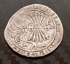 1 moeda de prata real dos reis católicos da Espanha Isabella Ferdinand Sevilha RRCC 1500s comprar usado  Enviando para Brazil