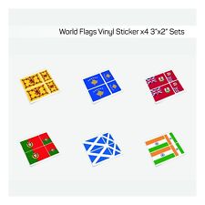 Usado, Conjunto de adesivos de vinil Various World Country Flags x4 3" e 2" decalque para janela de carro rally comprar usado  Enviando para Brazil