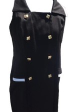 Usado, Antigo Vestido Preto Feminino SCARLETT INTERNATIONAL 13 14 Botões Frente Aberta Traseira Extra Grande comprar usado  Enviando para Brazil