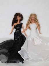 Vestido de noite Barbie Couture feito à mão – edição de gala preto e branco comprar usado  Enviando para Brazil
