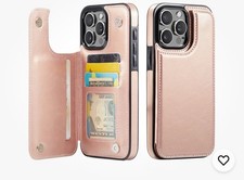 Capa carteira suporte cartão para iPhone 16e 15 14 13 12 11 Pro Max XS couro comprar usado  Enviando para Brazil