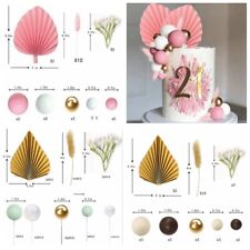 Hágalo usted mismo Flor Hoja Redonda Bola Decoración Pastel Boda Cumpleaños Adorno Toppers segunda mano  Embacar hacia Mexico