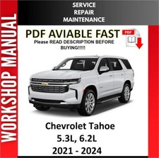 MANUAL DE OFICINA DE REPARO DE SERVIÇO CHEVROLET TAHOE 2021 2022 2023 2024, usado comprar usado  Enviando para Brazil