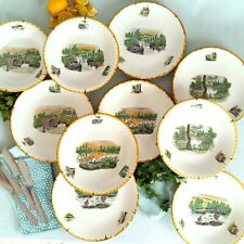 TEN Fishing Dinner Plates and Bowls. 1950s Fisherman/ Angler Plates and Dishes segunda mano  Embacar hacia Argentina